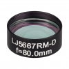 LJ5667RM-D - Плоско-выпуклая цилиндрическая линза, Ø1/2", в оправе, материал: CaF2, f = 80.0 мм, просветляющее покрытие: 1.65 - 3.0 мкм, Thorlabs