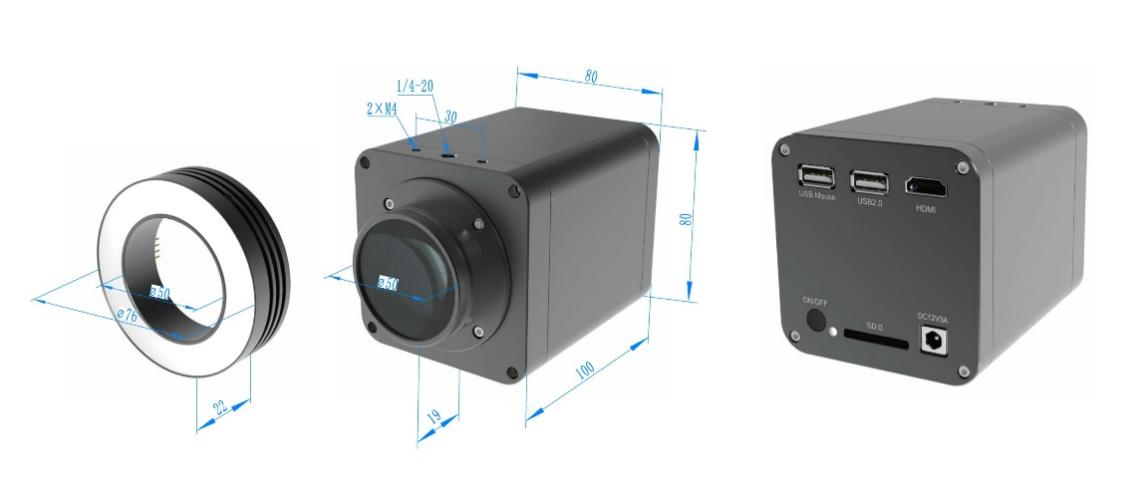 Размеры цифрового микроскопа AFM101