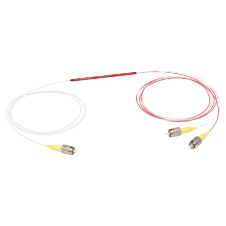 TN980R2F1A - Узкополосный оптический разветвитель, 1x2, рабочий диапазон: 980 ± 15 нм, 0.14 NA, разделение сигнала: 90:10, разъем: FC/PC, Thorlabs