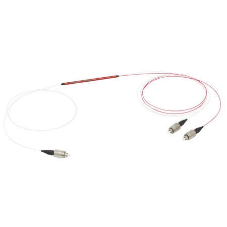 TM50R3F1A - Оптоволоконный разветвитель 1x2, многомодовые волокна, ступенчатый профиль показателя преломления, сердцевина: Ø50 мкм, 0.22 NA, рабочий диапазон: 400 - 900 нм, деление сигнала: 75:25, FC/PC разъемы, Thorlabs