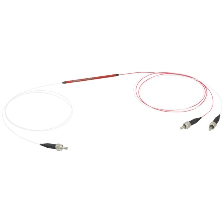 TM50R5S1A - Оптоволоконный разветвитель 1x2, многомодовые волокна, ступенчатый профиль показателя преломления, сердцевина: Ø50 мкм, 0.22 NA, рабочий диапазон: 400 - 900 нм, деление сигнала: 50:50, SMA905 разъемы, Thorlabs