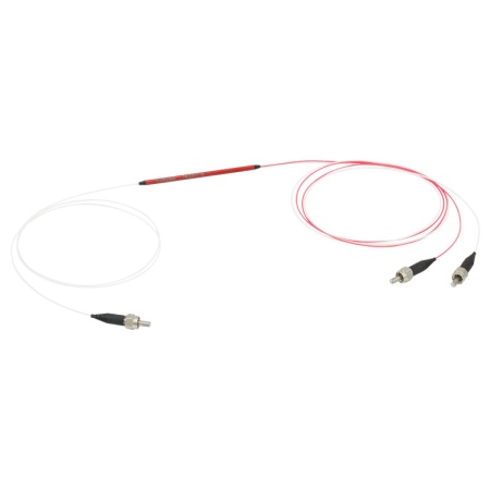 TM105R5S1B - Оптоволоконный разветвитель 1x2, многомодовые волокна, низкая концентрация OH, сердцевина: Ø105 мкм, 0.22 NA, деление сигнала: 50:50, рабочий диапазон: 400 - 2200 нм, SMA905 разъемы, Thorlabs