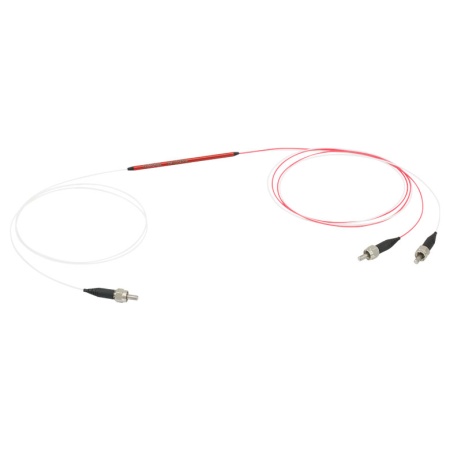 TM105R2S1B - Оптоволоконный разветвитель 1x2, многомодовые волокна, низкая концентрация OH, сердцевина: Ø105 мкм, 0.22 NA, деление сигнала: 90:10, рабочий диапазон: 400 - 2200 нм, SMA905 разъемы, Thorlabs