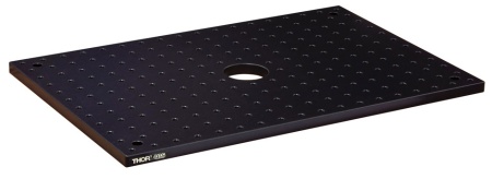 MB1218A - Алюминиевая оптическая плита, размеры: 12" x 18" x 1/2", центральное отверстие: Ø2", монтажные отверстия: 1/4"-20, Thorlabs