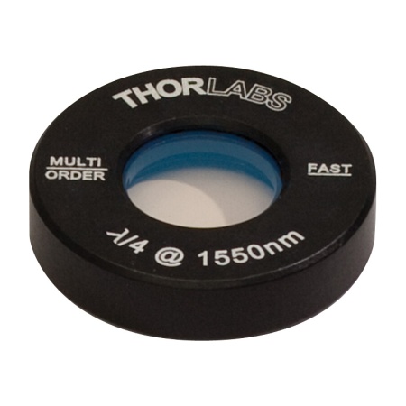 WPMQ05M-1550 - Четвертьволновая фазовая пластинка множественного порядка, Ø1/2", оправа: Ø1", просветляющее покрытие: 1550 нм, Thorlabs
