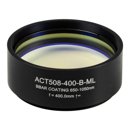 ACT508-400-B-ML - Ахроматический дублет, фокусное расстояние: 400 мм, Ø2", резьба на оправе: SM2, просветляющее покрытие: 650 - 1050 нм, Thorlabs