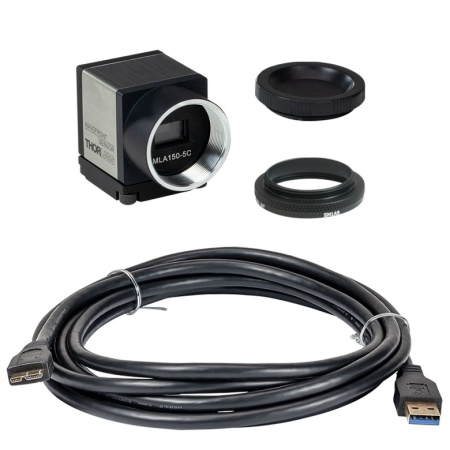 WFS30-5C - Датчик Шака-Гартмана, апертура: 11.34 мм x 7.13 мм, массив микролинз: шаг - 150 мкм, хромирование, рабочий диапазон: 300 - 1100 нм, дюймовая резьба, Thorlabs