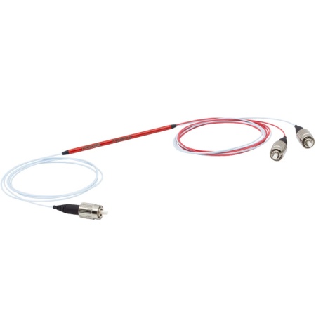 TT200R5F1A - Оптоволоконный разветвитель 1x2, многомодовые волокна, высокая концентрация OH, сердцевина: Ø200 мкм, 0.39 NA, деление сигнала: 50:50, FC/PC разъемы, Thorlabs