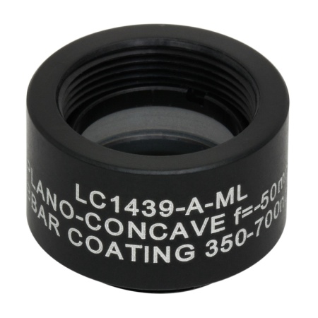 LC1439-A-ML - N-BK7 плоско-вогнутая линза в оправе, Ø1/2", фокусное расстояние -50.0 мм, просветляющее покрытие: 350-700 нм, резьба на оправе SM05, Thorlabs