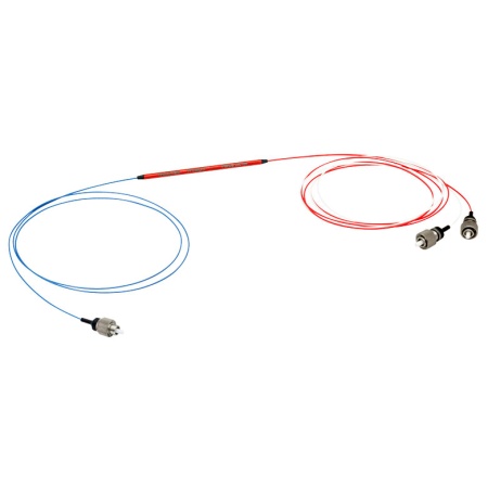 PFC980HF - Сплавной разветвитель для работы с поляризованным излучением, рабочий диапазон: 980 ± 15 нм, волокно: 2 PM волокна и 1 SM, FC/PC разъемы, Thorlabs