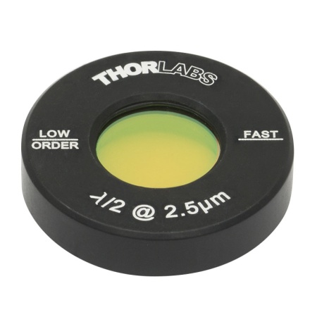 WPLH05M-2500 - Полуволновая пластинка низкого порядка, диаметр: 1/2", в оправе, рабочая длина волны: 2.5 мкм, Thorlabs