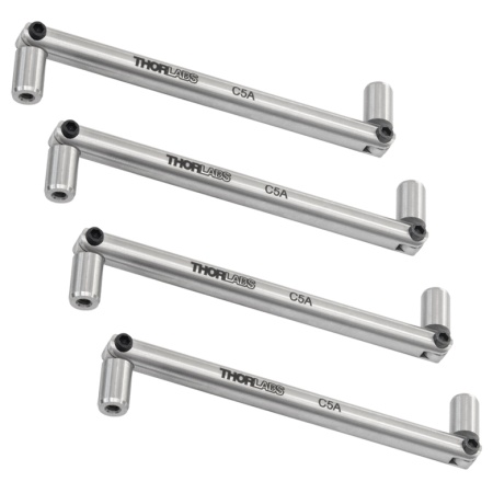 C5A - Поворотное соединение для каркасных систем, 3 стержня Ø6 мм, длинный стержень: 2.85", 2 коротких стержня: 0.52", 4 шт., Thorlabs