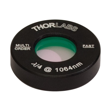 WPMQ05M-1064 - Четвертьволновая фазовая пластинка множественного порядка, Ø1/2", оправа: Ø1", просветляющее покрытие: 1064 нм, Thorlabs