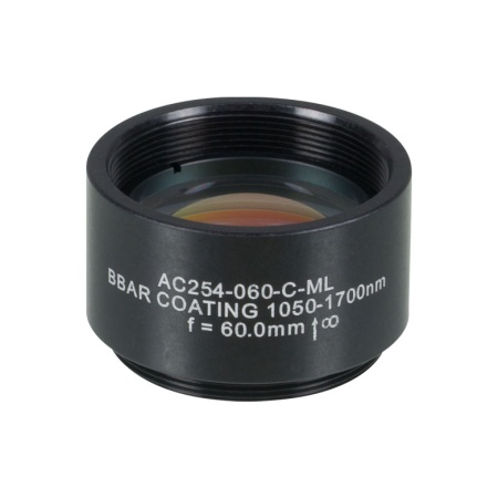 AC254-060-C-ML - Ахроматический дублет, f=60 мм, Ø1", резьба на оправе: SM1, просветляющее покрытие: 1050-1700 нм, Thorlabs