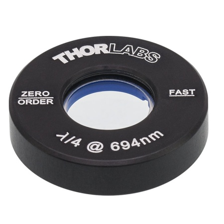 WPQ05M-694 - Четвертьволновая пластинка нулевого порядка, Ø1/2", оправа: Ø1", рабочая длина волны: 694 нм, Thorlabs