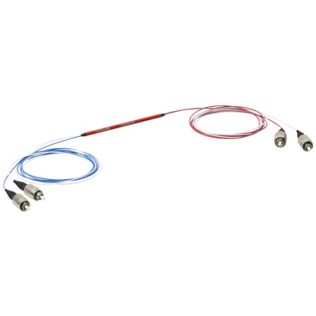 TT200R2F2A - 2x2 волоконно-оптический многомодовый ответвитель, высокая концентрация OH, деление сигнала: 90:10, сердцевина: Ø200 мкм, числовая апертура 0.39 NA, FC/PC соединение, Thorlabs