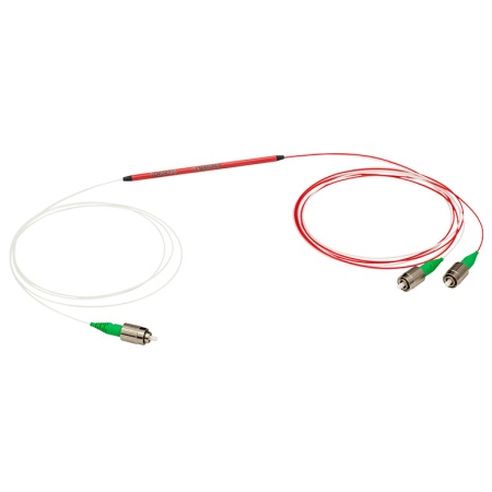 TN1550R2A1 - Узкополосный оптический разветвитель, 1x2, рабочий диапазон: 1550 ± 15 нм, разделение сигнала: 90:10, разъем: FC/APC, Thorlabs