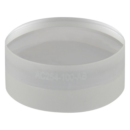 AC254-100-AB - Ахроматический дублет, фокусное расстояние: 100.0 мм, Ø1", просветляющее покрытие: 400 - 1100 нм, Thorlabs