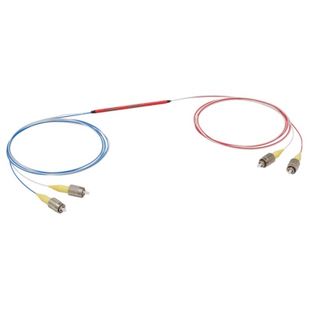 TN980R5F2B - Узкополосный оптический разветвитель, 2x2, рабочий диапазон: 980 ± 15 нм, числовая апертура: 0.22, разделение сигнала: 50:50, разъем: FC/PC, Thorlabs