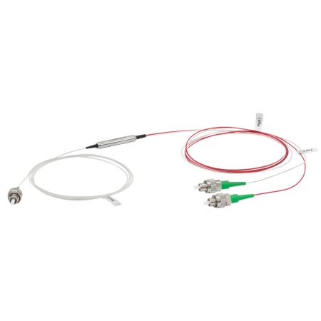 PBC1550SM-APC - Разветвитель для работы с поляризованным излучением, рабочий диапазон: 1550 ± 40 нм, типы волокон: 1 SM и 2 PM, разъемы: FC/APC, Thorlabs