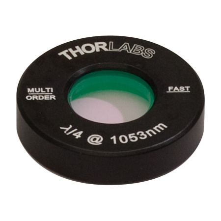 WPMQ05M-1053 - Четвертьволновая фазовая пластинка множественного порядка, Ø1/2", оправа: Ø1", просветляющее покрытие: 1053 нм, Thorlabs