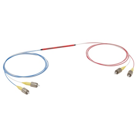 TW1650R3F2 - Широкополосный оптический разветвитель, 2x2, рабочий диапазон: 1650 ± 100 нм, разделение сигнала: 75:25, разъем: FC/PC, Thorlabs