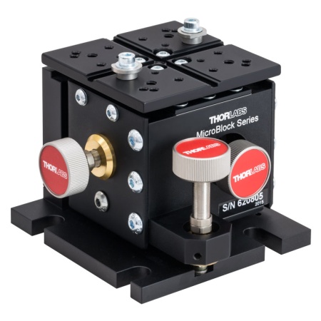 MBT602 - Компактная флексурная (с пружиной) платформа MicroBlock, 3 регулируемых координаты, точные микрометрические винты, дюймовая резьба, Thorlabs
