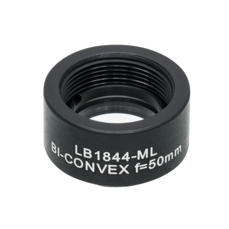 LB1844-ML - N-BK7 двояковыпуклая линза в оправе, Ø1/2", фокусное расстояние 50.0 мм, без покрытия, Thorlabs