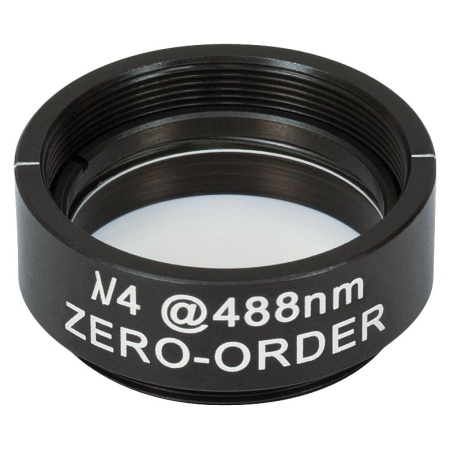 WPQ10M-488 - Четвертьволновая пластинка нулевого порядка, Ø1", оправа с резьбой SM1, рабочая длина волны: 488 нм, Thorlabs