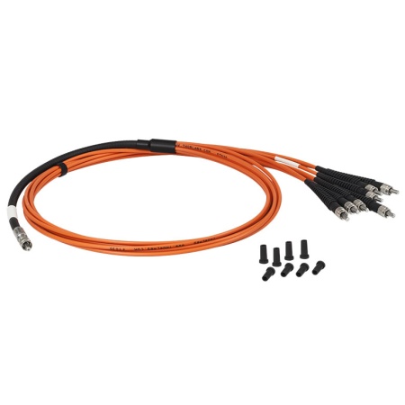 BF76HS01 - Волоконно-оптический жгут с разветвлением, 7 волокон, сердцевина: 600 мкм, высокое содержание OH, разъемы: SMA, 1 м, Thorlabs