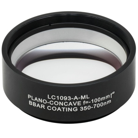 LC1093-A-ML - N-BK7 плоско-вогнутая линза в оправе, Ø2", фокусное расстояние -100.0 мм, просветляющее покрытие: 350-700 нм, резьба на оправе SM2, Thorlabs