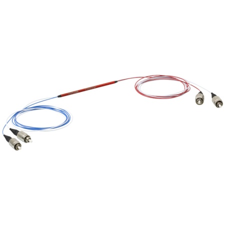 TT200R3F2A - 2x2 волоконно-оптический многомодовый ответвитель, высокая концентрация OH, деление сигнала: 75:25, сердцевина: Ø200 мкм, числовая апертура 0.39 NA, FC/PC соединение, Thorlabs