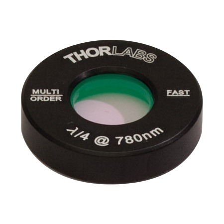 WPMQ05M-780 - Четвертьволновая фазовая пластинка множественного порядка, Ø1/2", оправа: Ø1", просветляющее покрытие: 780 нм, Thorlabs