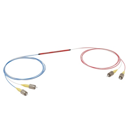 TN1064R3F2B - Узкополосный оптоволоконный разветвитель, 2x2, рабочий диапазон: 1064 ± 15 нм, числовая апертура: 0.22, разделение сигнала: 75:25, разъем: FC/PC, Thorlabs