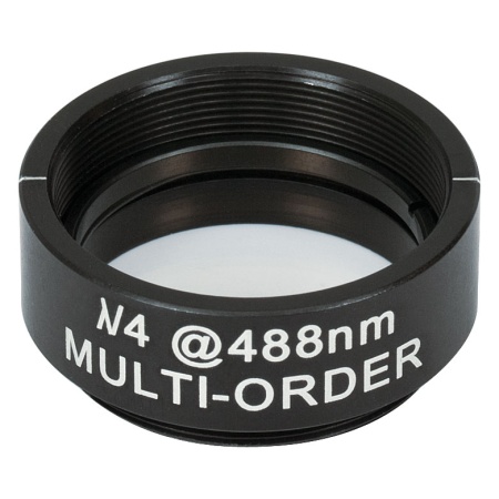 WPMQ10M-488 - Четвертьволновая фазовая пластинка множественного порядка, Ø1", оправа с резьбой SM1, просветляющее покрытие: 488 нм, Thorlabs