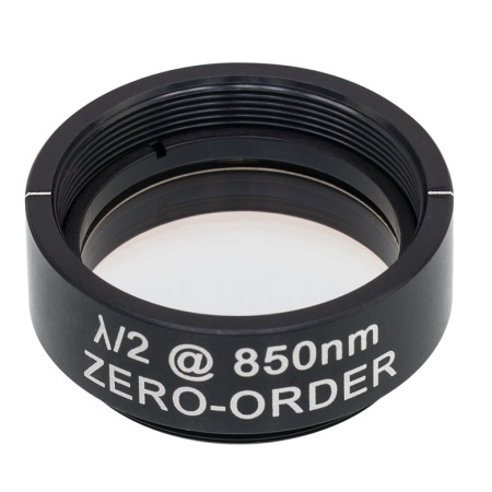 WPH10M-850 - Полуволновая пластинка нулевого порядка, Ø1", оправа с резьбой SM1, рабочая длина волны: 850 нм, Thorlabs