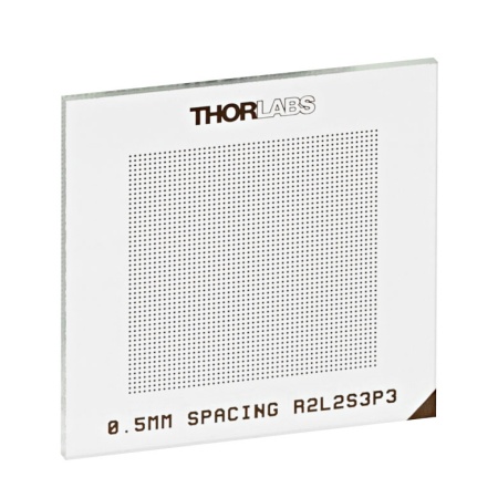 R2L2S3P3 - Таблица для измерения искажений, 1.5" x 1.5", шаг сетки: 500 мкм, Thorlabs