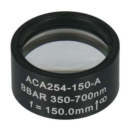 ACA254-150-A - Ахроматический дублет с воздушной прослойкой, просветляющее покрытие: 350-700 нм, фокусное расстояние: 150 мм, Thorlabs