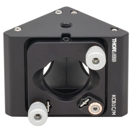 KCB1C/M - Угловой кинематический держатель зеркал с отверстиями для стержней без резьбы, для каркасных систем: 30 мм, 2 порта с резьбой: SM1, крепления: M4 и M6, Thorlabs