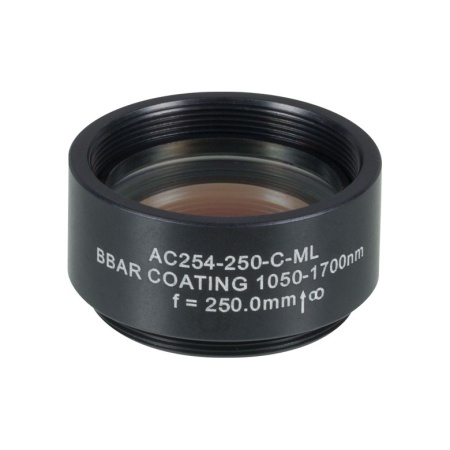 AC254-250-C-ML - Ахроматический дублет, f=250 мм, Ø1", резьба на оправе: SM1, просветляющее покрытие: 1050-1700 нм, Thorlabs