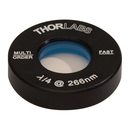 WPMQ05M-266 - Четвертьволновая фазовая пластинка множественного порядка, Ø1/2", оправа: Ø1", просветляющее покрытие: 266 нм, Thorlabs
