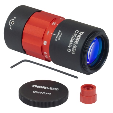 C40SMA-B - Оптоволоконный коллиматор для пучков большого диаметра, фокусное расстояние: 40 мм, разъем: SMA, просветляющее покрытие: 650 - 1050 нм, Thorlabs