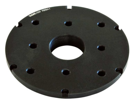 RBBA1 - Центральная панель для круглых вращающихся плит, Ø3.58", резьба: SM1, отверстия: 1/4"-20, Thorlabs