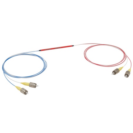 TN980R3F2A - Узкополосный оптический разветвитель, 2x2, SM волокно, рабочий диапазон: 980 ± 15 нм, числовая апертура: 0.14, разделение сигнала: 75:25, разъем: FC/PC, Thorlabs