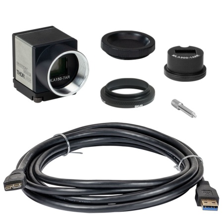 WFS40-K2 - Датчик Шака-Гартмана с 2 сменными массивами микролинз: шаг - 150 мкм, шаг - 300 мкм, просветляющее покрытие, апертура квадратная: 11.26 мм, дюймовая резьба, Thorlabs