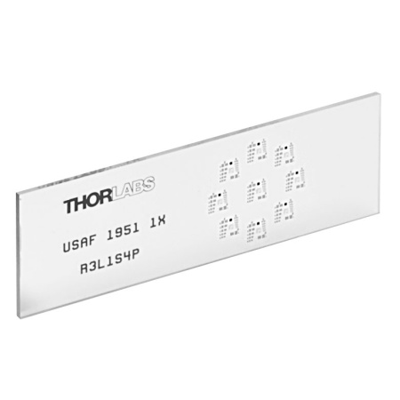 R3L1S4P - Таблица для измерения разрешающей способности (1951 USAF), 3" x 1", получение изображения при подсветке спереди, Thorlabs