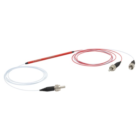 TT200R5S1A - Оптоволоконный разветвитель 1x2, многомодовые волокна, высокая концентрация OH, сердцевина: Ø200 мкм, 0.39 NA, деление сигнала: 50:50, SMA905 разъемы, Thorlabs