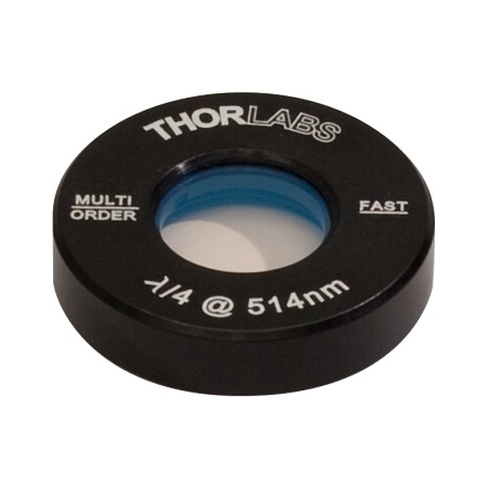 WPMQ05M-514 - Четвертьволновая фазовая пластинка множественного порядка, Ø1/2", оправа: Ø1", просветляющее покрытие: 514 нм, Thorlabs