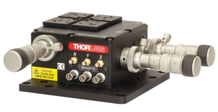 MAX311D - Многоосные платформы NanoMax, 3 регулируемые координаты, дифференциальные приводы, пьезоактуаторы с обратной связью, Thorlabs