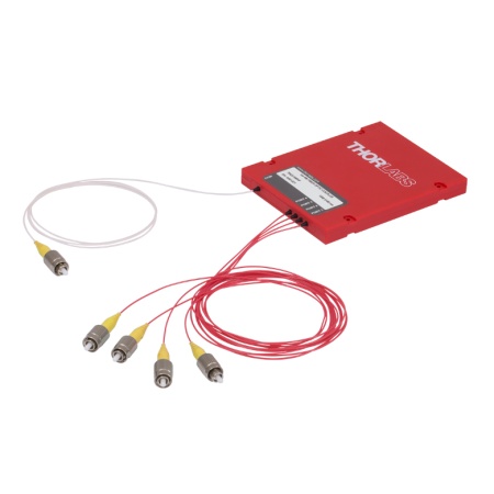 TWQ1300HF - Широкополосный оптический разветвитель, 1x4, оптоволокно: SM, рабочий диапазон: 1300 ± 100 нм, разделение сигнала: 25:25:25:25, разъем: FC/PC, Thorlabs